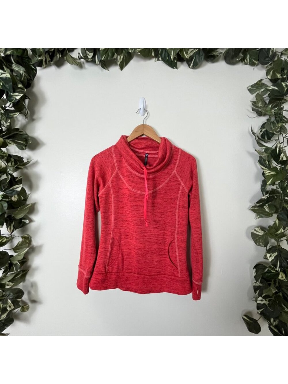 Kuhl Athletic Outdoor Cowl Mock Neck Leah Knit Pullover Jacket Red Women’s Sz S